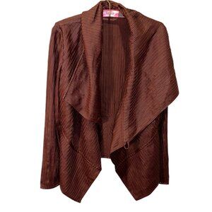 pookie & Sebastian eggplant faux leather shawl neck jacket M